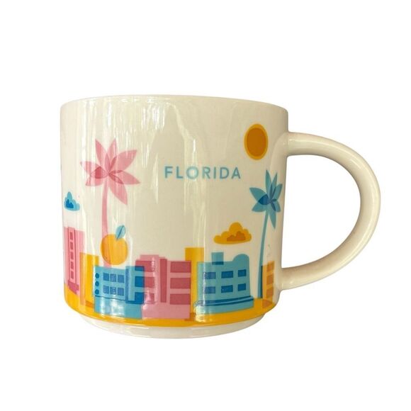 Starbucks You Are Here Florida Mug Bright Tropical Theme 14oz - Picture 1 of 5